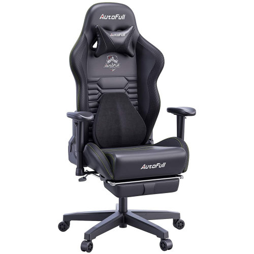 urcdkeys.com, AutoFull Gaming Chair Pure Black PU Leather Footrest Racing Style Computer Chair, Headrest E-Sports Swivel Chair, AF083DPJA Official AutoFull Gaming Chair Pure Black PU Leather Footrest Racing Style Computer Chair, Headrest E-Sports Swivel Chair, AF083DPJA
