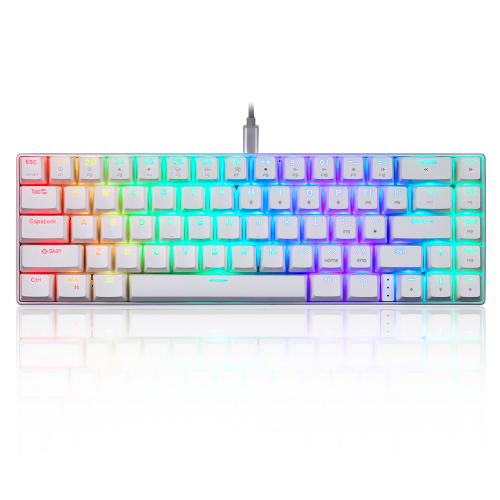 Official Motospeed CK67 65% Wired Mechanical Keyboard with Red Switch/LED Backlit/Type-C,67 Keys Compact Keyboard Compatible with Mac Windows
