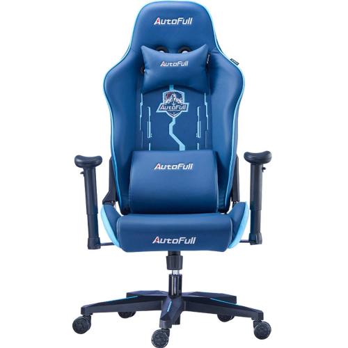 Official AutoFull Gaming Chair Blue PU Leather Racing Style Computer Chair, Lumbar Support E-Sports Swivel Chair, AF078NPU Indigo
